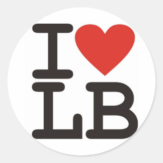 Rond I Love LB Sticker