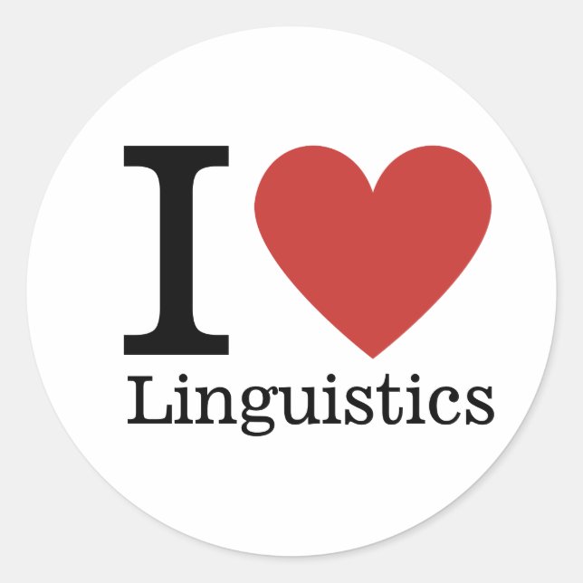 Rond I ❤️ Love Linguistique STICKER (Devant)