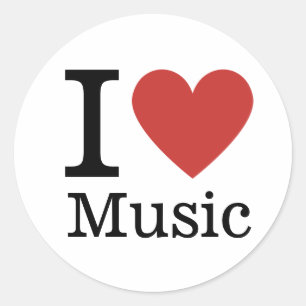 Rond I ❤️ Love Music STICKER