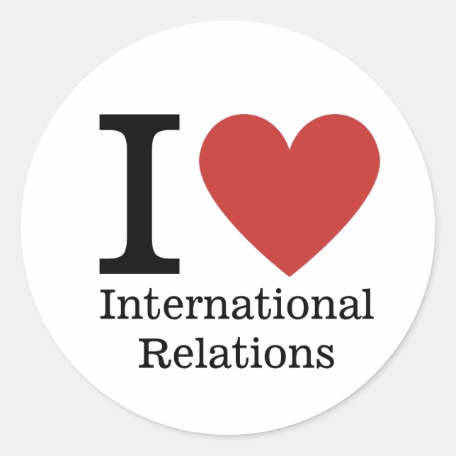 Rond I ❤️ Love Relations Internationales STICKER (Devant)