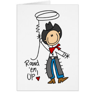 Rond ils ! Chiffre carte de bâton de cowboy