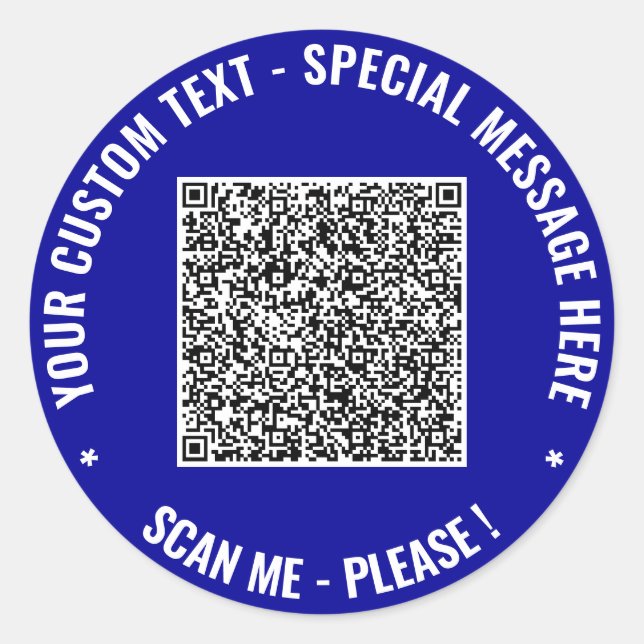 Rond Info QR Code personnalisé et Sticker texte - Vos c (Devant)
