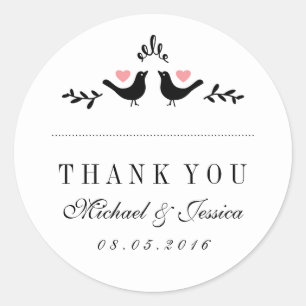 Rond Inséparables Petit Coeur Mariage Merci Sticker
