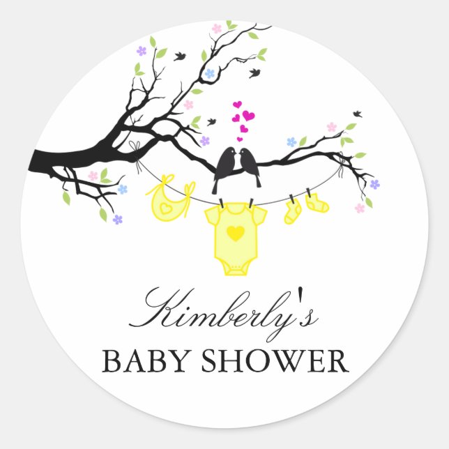 Rond Inséparables | Sticker Baby shower neutre pour les (Devant)