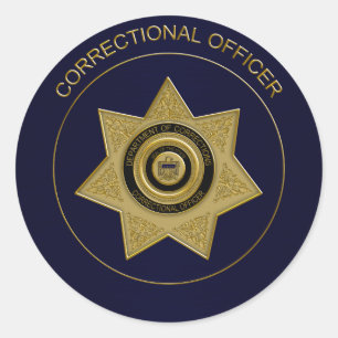 Rond Insigne de l'agent correctionnel, Sticker Gold-Blu