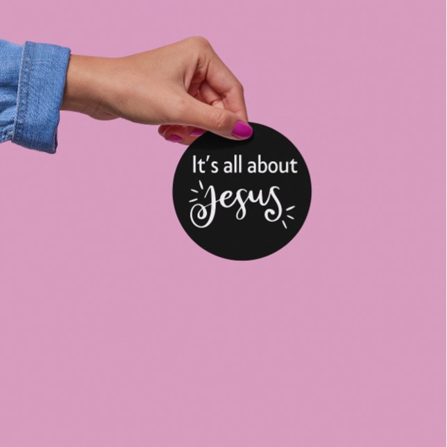 Rond It’s All About Jesus – Christmas Sticker #06 (Créateur téléchargé)