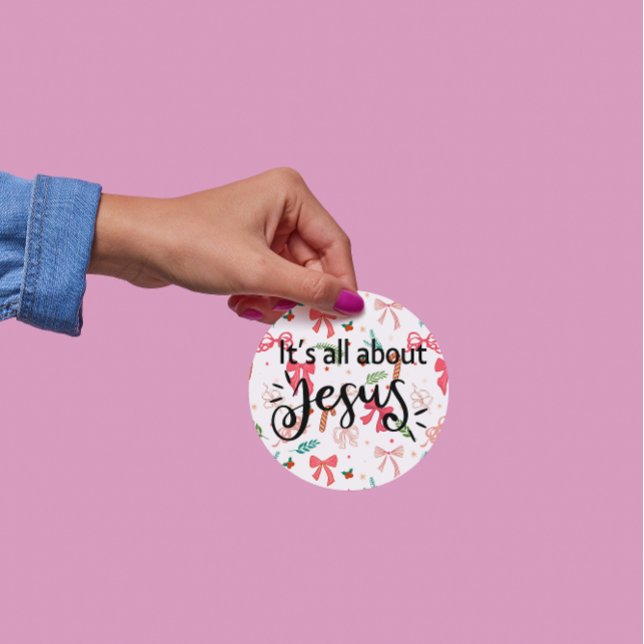 Rond It’s All About Jesus – Christmas Sticker #09 (Créateur téléchargé)
