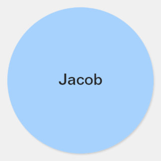 Rond Jacob Light Blue Kids Nom Sticker Personnalisé