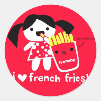 ROND J'ADORE LE STICKER FRIES FRANÇAIS