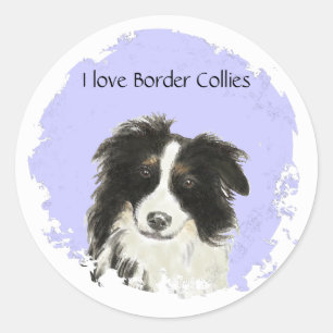 Rond J'adore Sticker Border Collies