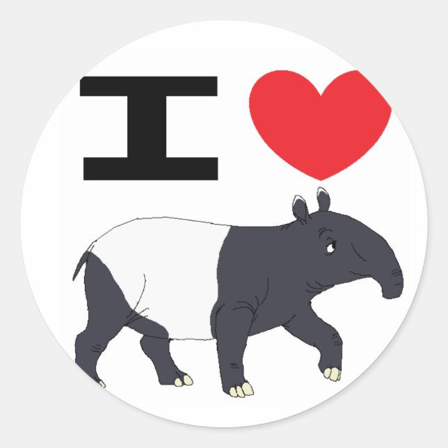 Rond J'adore Tapir sticker (Devant)