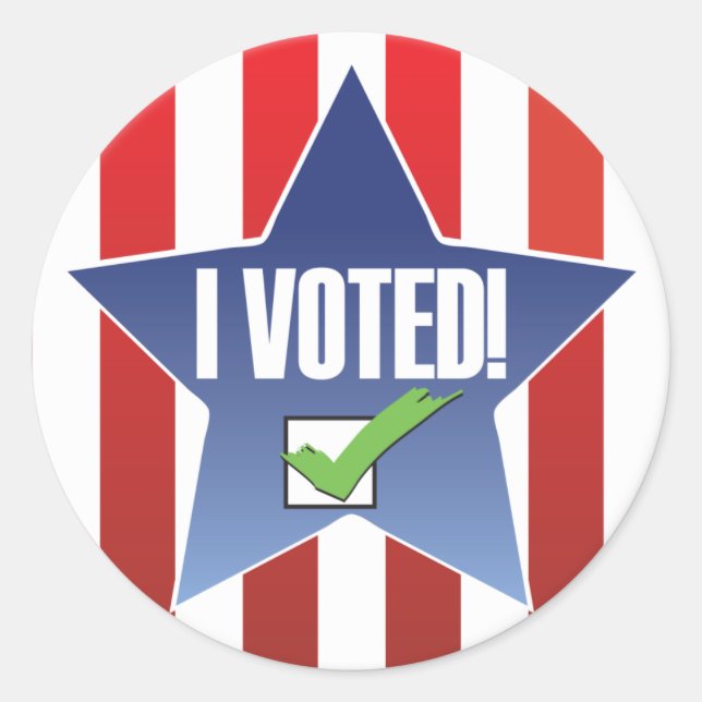 Rond J'Ai Voté ! Sticker de Badge (Devant)