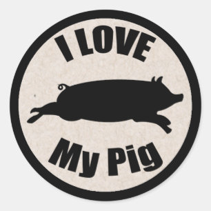 Rond J'Aime Mon Sticker De Cochon