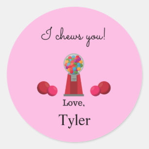 Rond Je te mâche Sticker pour la Saint-Valentin