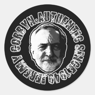 ROND JEREMY CORBYN STICKER NOIR