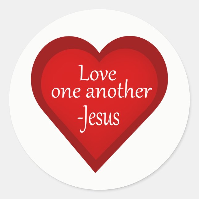 Rond Jesus Love One Another Heart Affirmative Sticker (Devant)