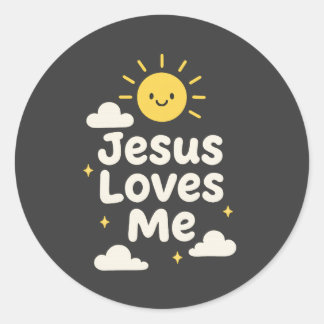 Rond Jesus Loves Me Christian Sticker
