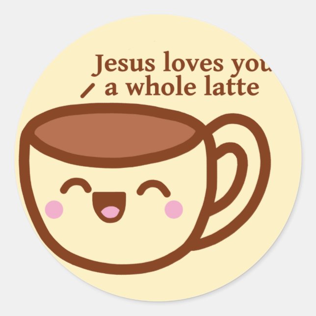 Rond Jésus t'aime tout un sticker Latte (Devant)