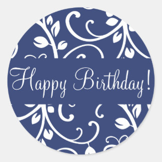 Rond Joli Anniversaire Floral Vine Enveloppe Sticker