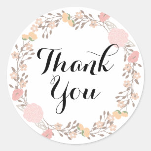 Rond Joli Sticker en Merci de couronne de fleurs