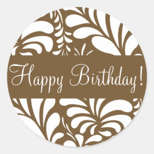 Rond Joli Sticker Enveloppe Fern Flora d'anniversaire