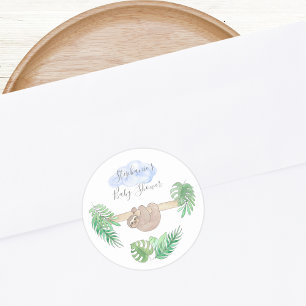 Rond Jolie Sloth Baby Boy Douche Classic Round Sticker