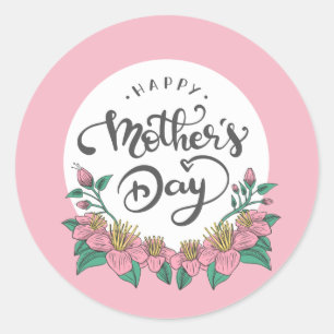 Rond Jour des mères florales élégantes Sticker