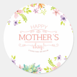 Rond Jour des mères florales élégantes Sticker