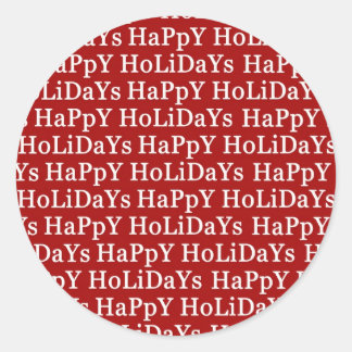 Rond Joyeuses fêtes Sticker de Noël Rouge