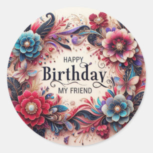 Rond Joyeux Anniversaire Mon ami Sticker