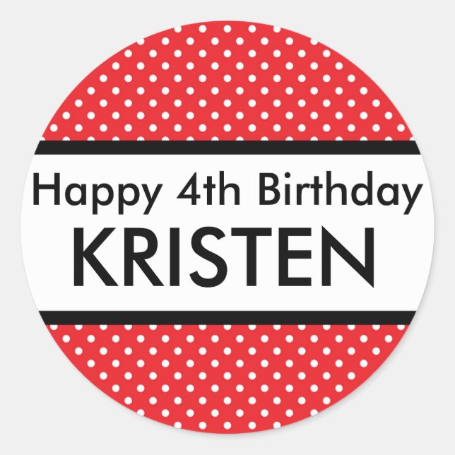 Rond Joyeux Sticker d'anniversaire (Devant)