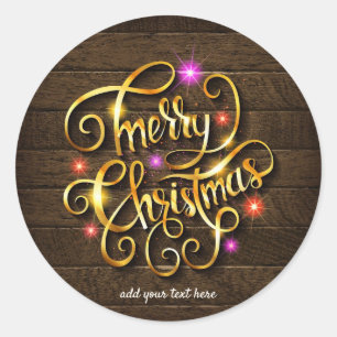 Rond Joyeux Sticker de Noël et Bonne Année
