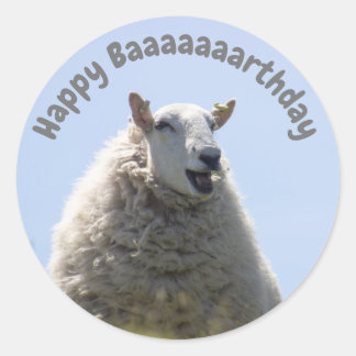 Rond Joyeux Sticker pour mouton d'anniversaire
