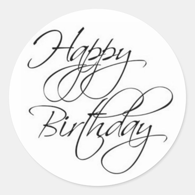Rond Joyeux Sticker Script d'anniversaire (Devant)