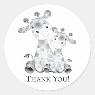 Rond Jungle Giraffe Douche Merci Favoriser Sticker