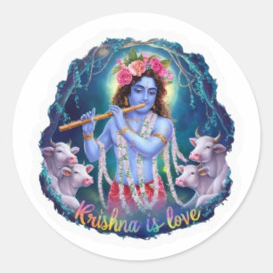 Rond Krishna est Sticker d'amour : Dévotion Divine