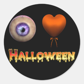Rond KRW Déplaisant I Love Halloween Sticker