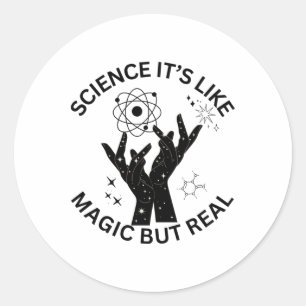 Rond La Science Est Comme La Magie Mais Le Sticker Réel