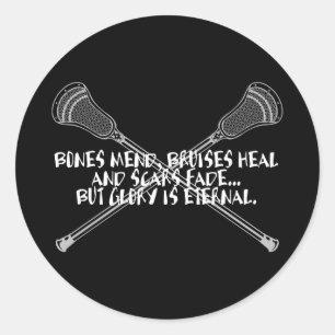 Rond Lacrosse Motivation Glory Cosse Sticker blanc