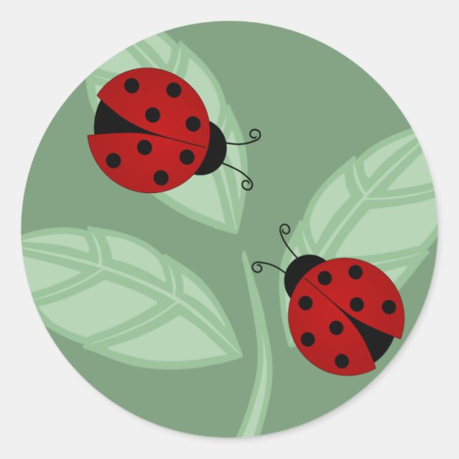 Rond Ladybugs sur Sticker Feuille (Devant)