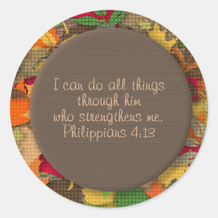 Rond L'automne quitte Christian Bible Verse Sticker