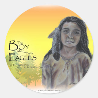 Rond Le Garçon qui a volé avec un Sticker Eagles