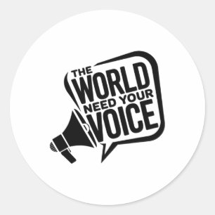 Rond Le monde a besoin de votre sticker vocal