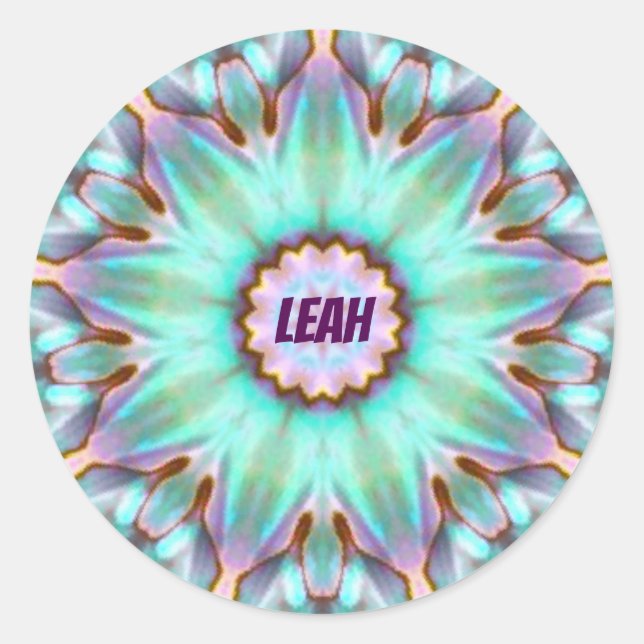 Rond LEAH ~ Sticker Paua Shell personnalisé ~ (Devant)