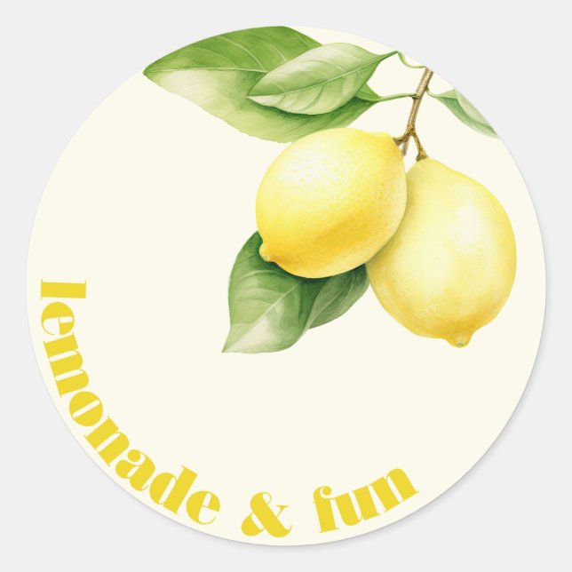 Rond Lemonade et Amusants, Sticker d'anniversaire (Devant)
