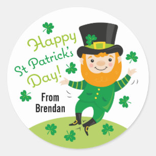 Rond Leprechaun Joyeux Sticker de la Saint Patrick