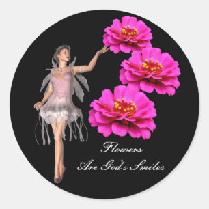 Rond Les fleurs sont le sourire de Dieu Sticker Inspira