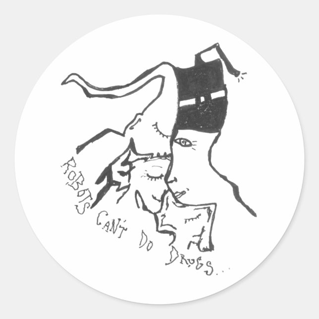 Rond Les robots ne peuvent pas faire Sticker pour la dr (Devant)