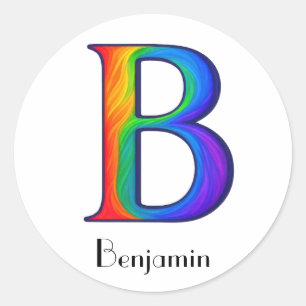 Rond Lettre initiale colorée B Sticker