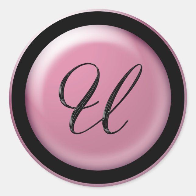 Rond LETTRE rose U Sticker (Devant)